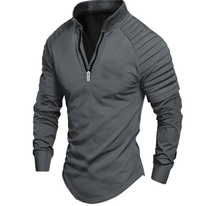 Half-Zip Stand Collar Polo Shirt