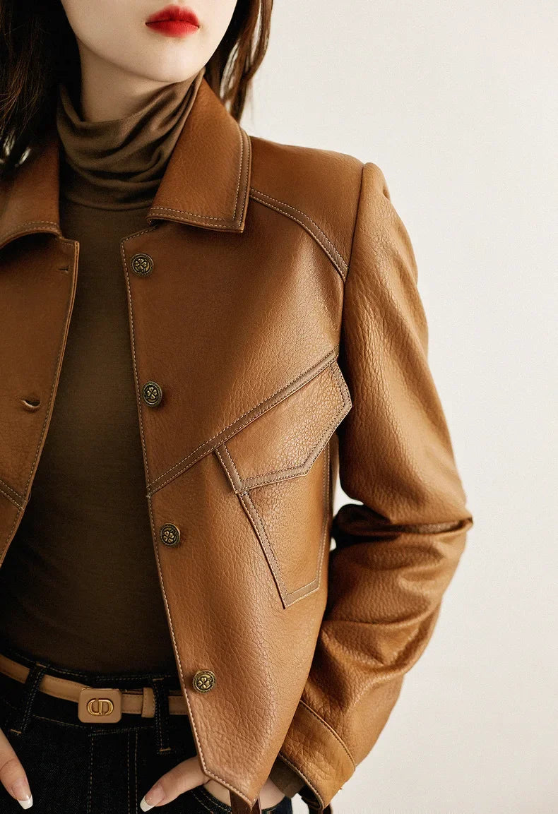 Rebel Gleam Slim Moto Leather Jacket