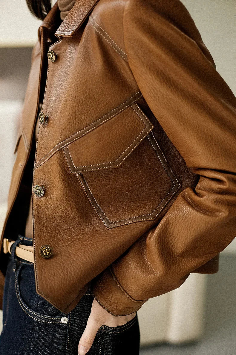 Rebel Gleam Slim Moto Leather Jacket