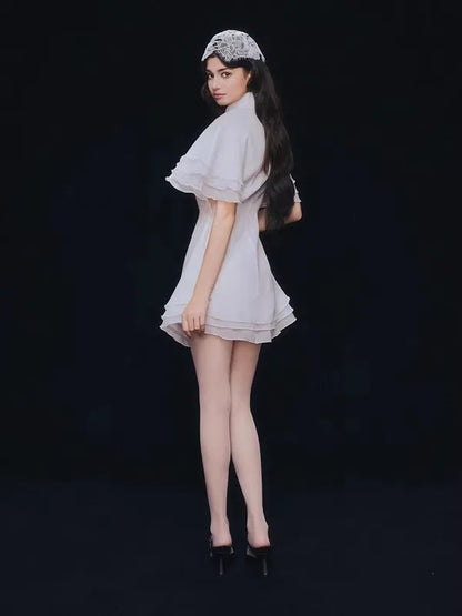 Butterfly Bloom Contrast A-Line Dress