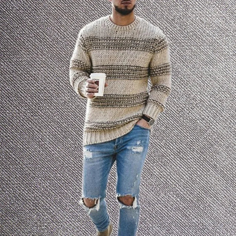 Luxury Striped Slim Fit Sweater