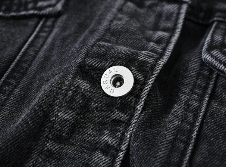 Moon Fade Button-Up Denim Coat