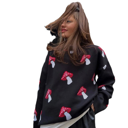 Whimsical Mushroom Knit Sweater