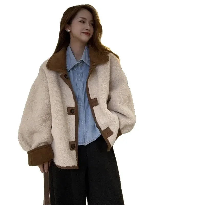 Retro Faux Lamb Fur Coat