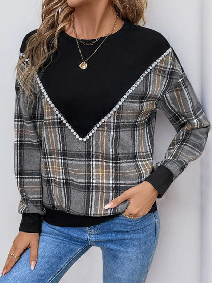 Vintage Plaid Patchwork Pullover