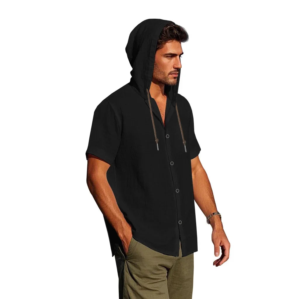 Lightweight Linen Hooded Summer Shirt