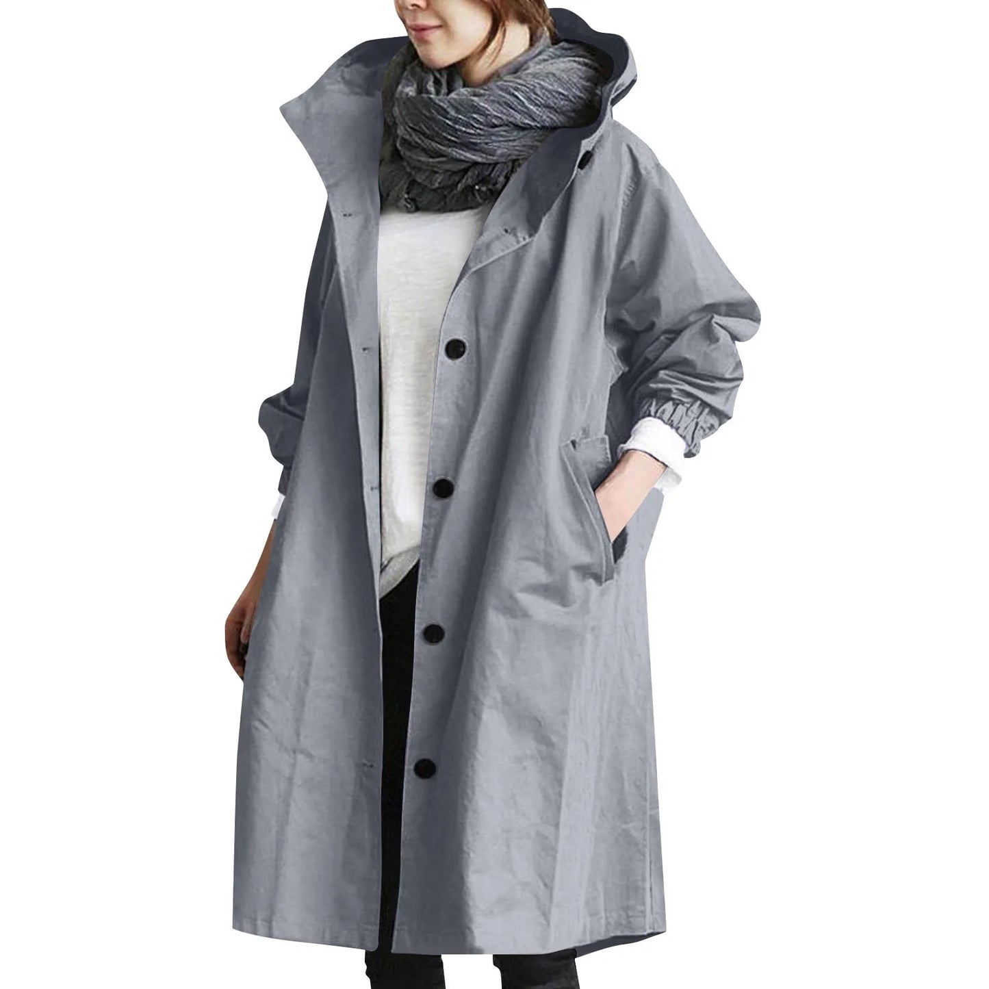 Women’s Long Hooded Trench Coat