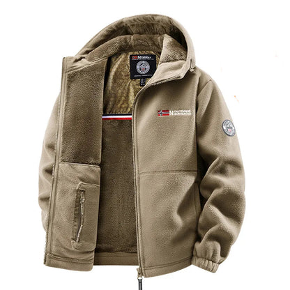 Men’s Retro Sports Lamb Wool Jacket