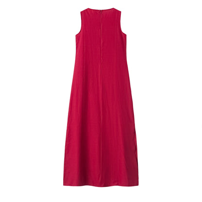 Cotton Slit Hem Boho Dress