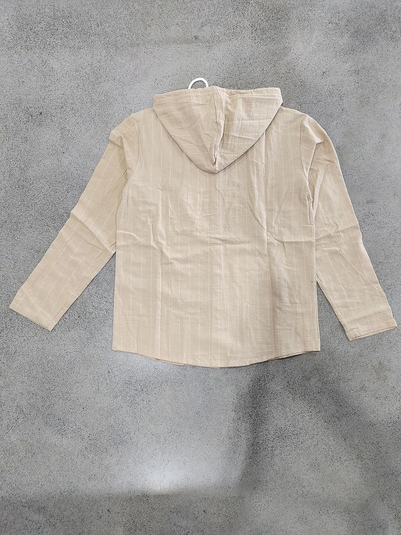 Striped Hooded Linen Shirt