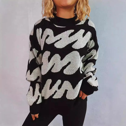 Stripe Craft Patchwork Knit Pullover