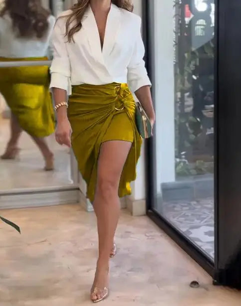 Chic V-Neck Two Piece Set