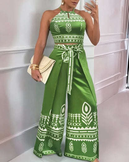 Boho Charm Halter Pant Set