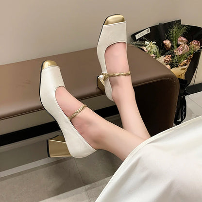 Elegant Charm Block Heel Pumps