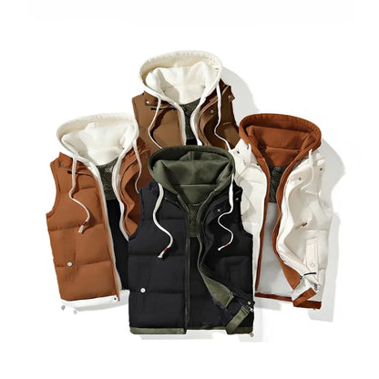 Style Hooded Cotton Vest Jacket