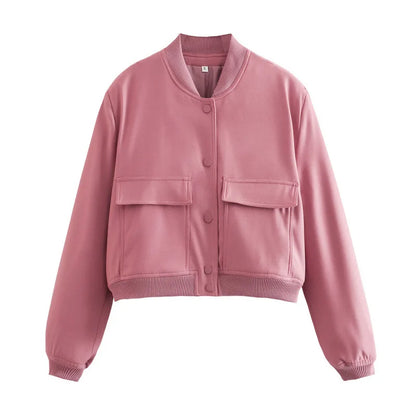 Cropped Bomber Aviator Jacket Women