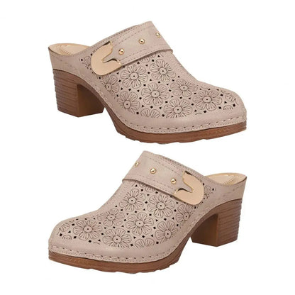 Retro Chic Women's Chunky Heel Sandals