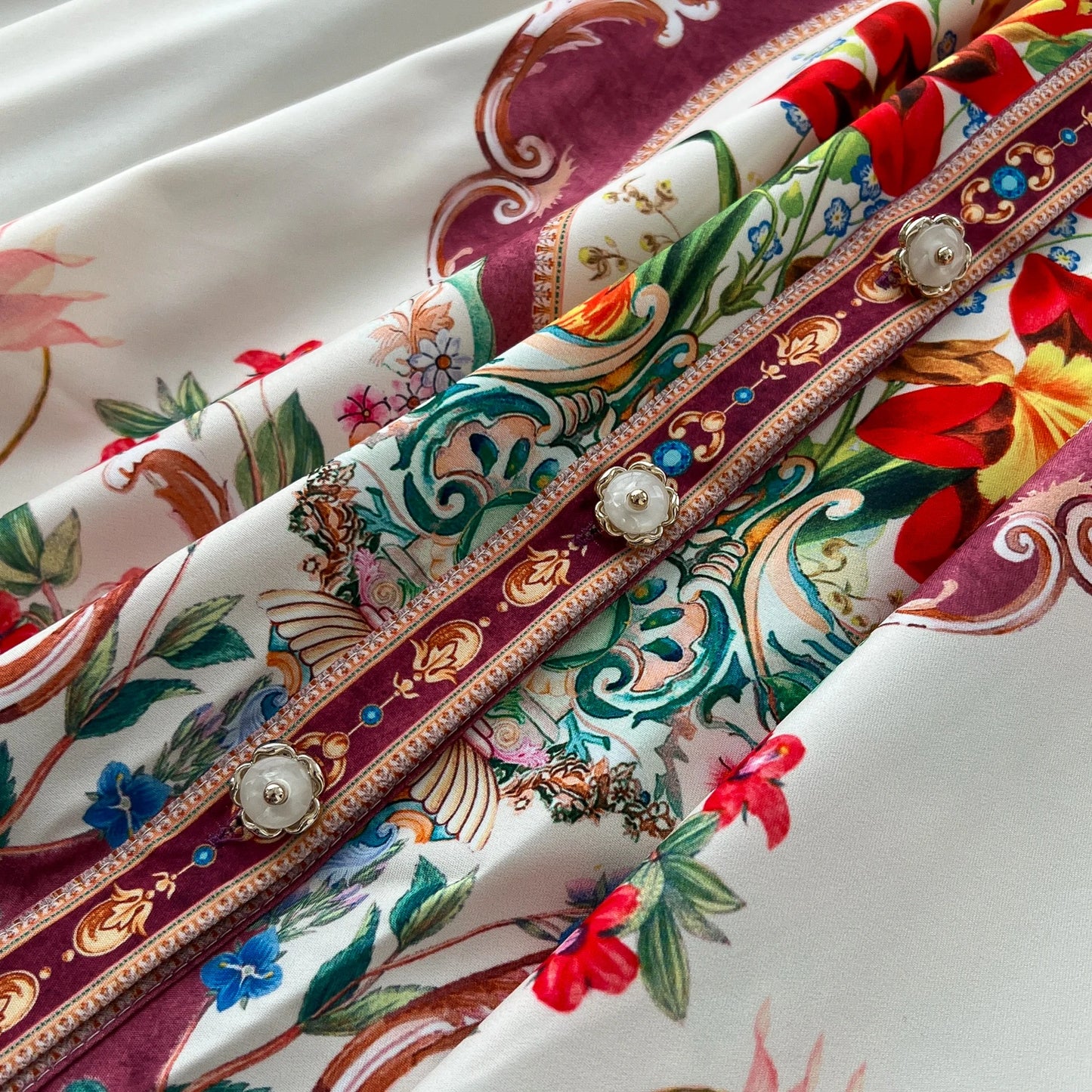 Royal Bloom Cinched Waist Maxi Dress