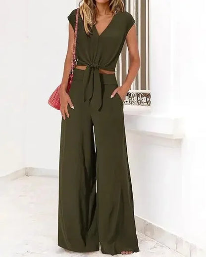 Women's Summer Belted 2-Piece Set