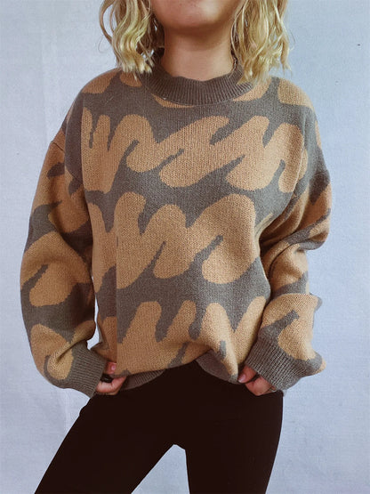 Stripe Craft Patchwork Knit Pullover