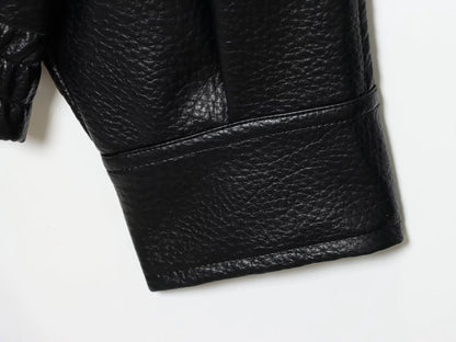 Women's Faux Leather Jacket – Loose Fit Stand Collar Winter Coat