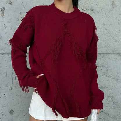Chic Tassel Patch Sweater