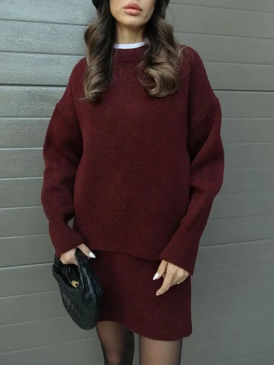 O-Neck Long Sleeve Outfit