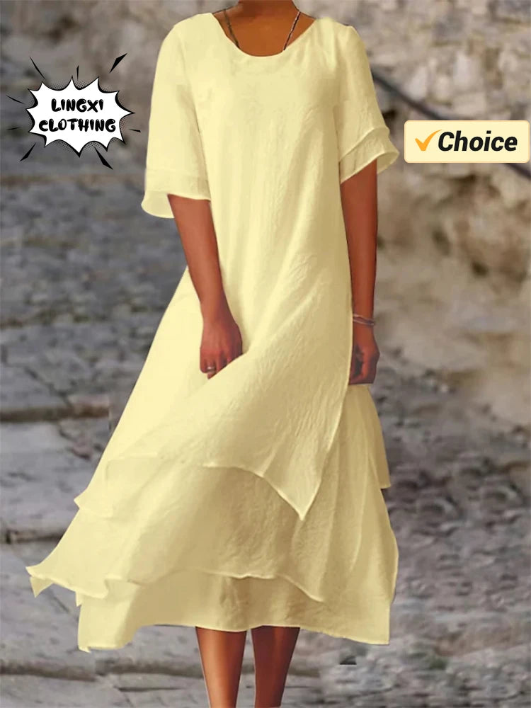 Double Layered Split Sleeve Dress