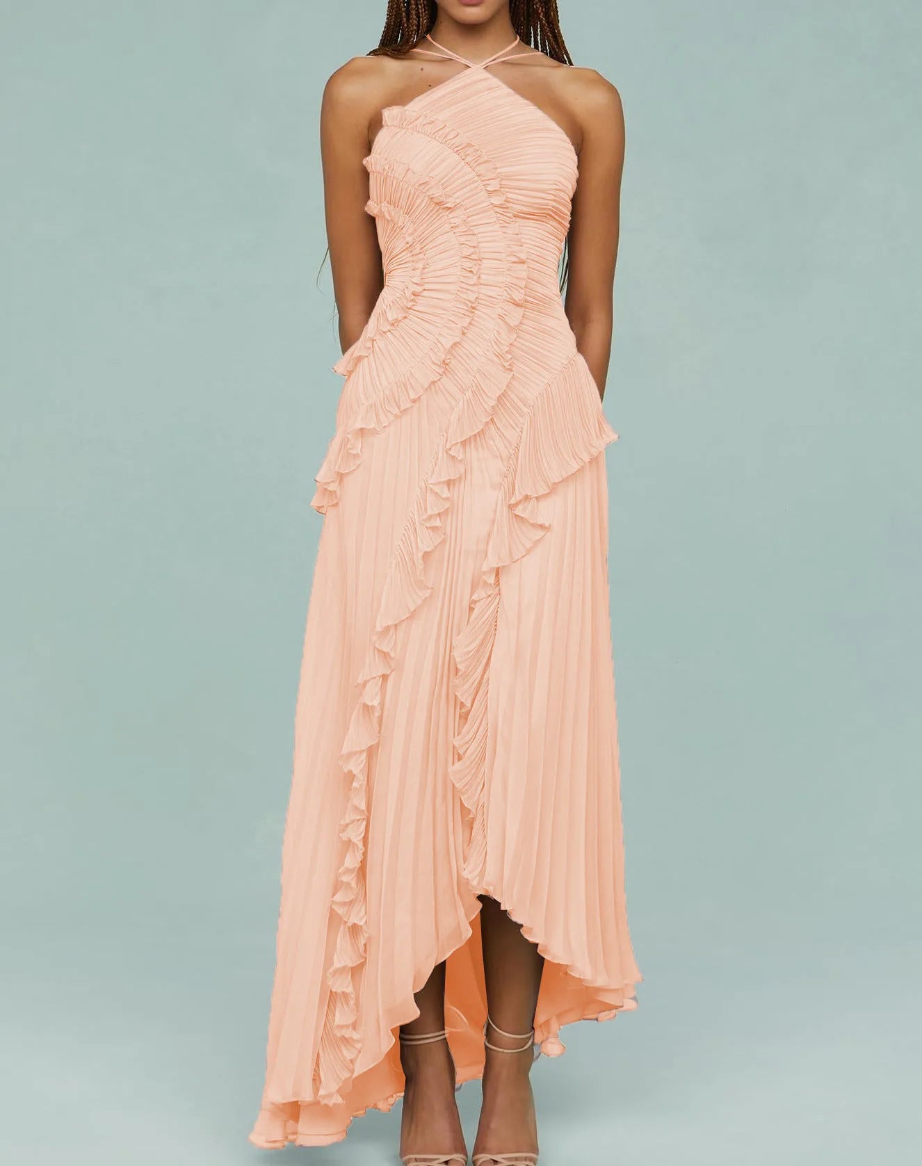 Ruffled Elegance Backless Y2K Party Dress