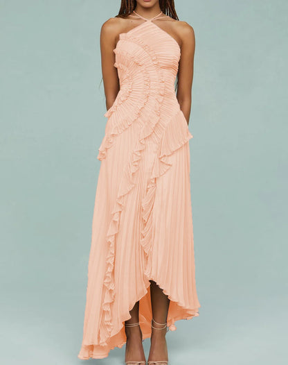 Ruffled Elegance Backless Y2K Party Dress