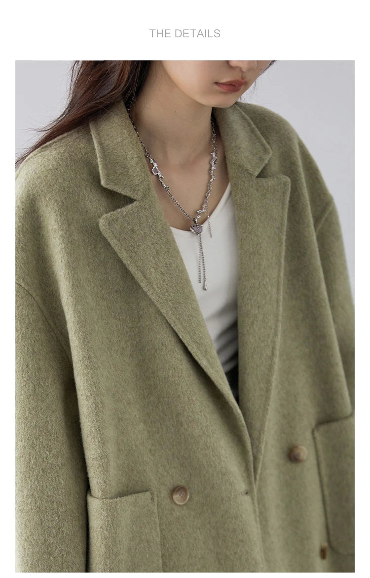 Women’s Luxury Wool-Blend Long Coat