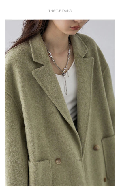 Women’s Luxury Wool-Blend Long Coat