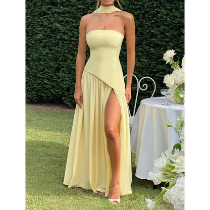 Midnight Charm Strapless Party Dress