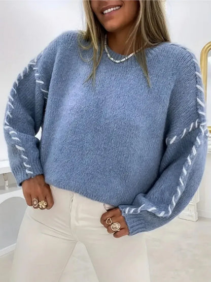 Vintage Elegance Casual Knit Sweater