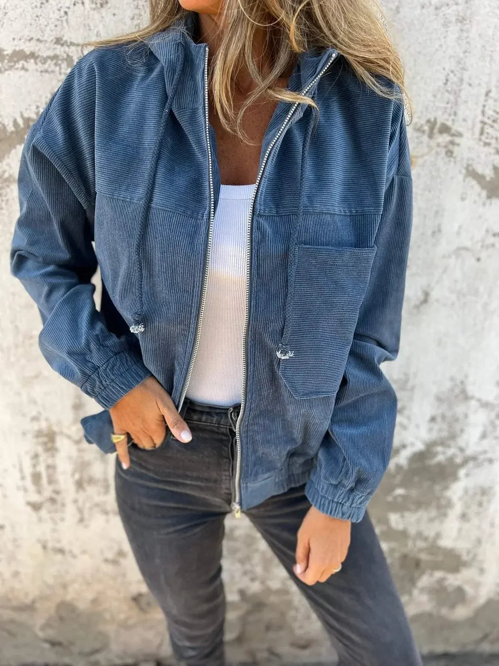 Elegant Women Hooded Jacket