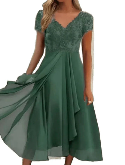 Elegant Gradient Colorblock Midi Dress