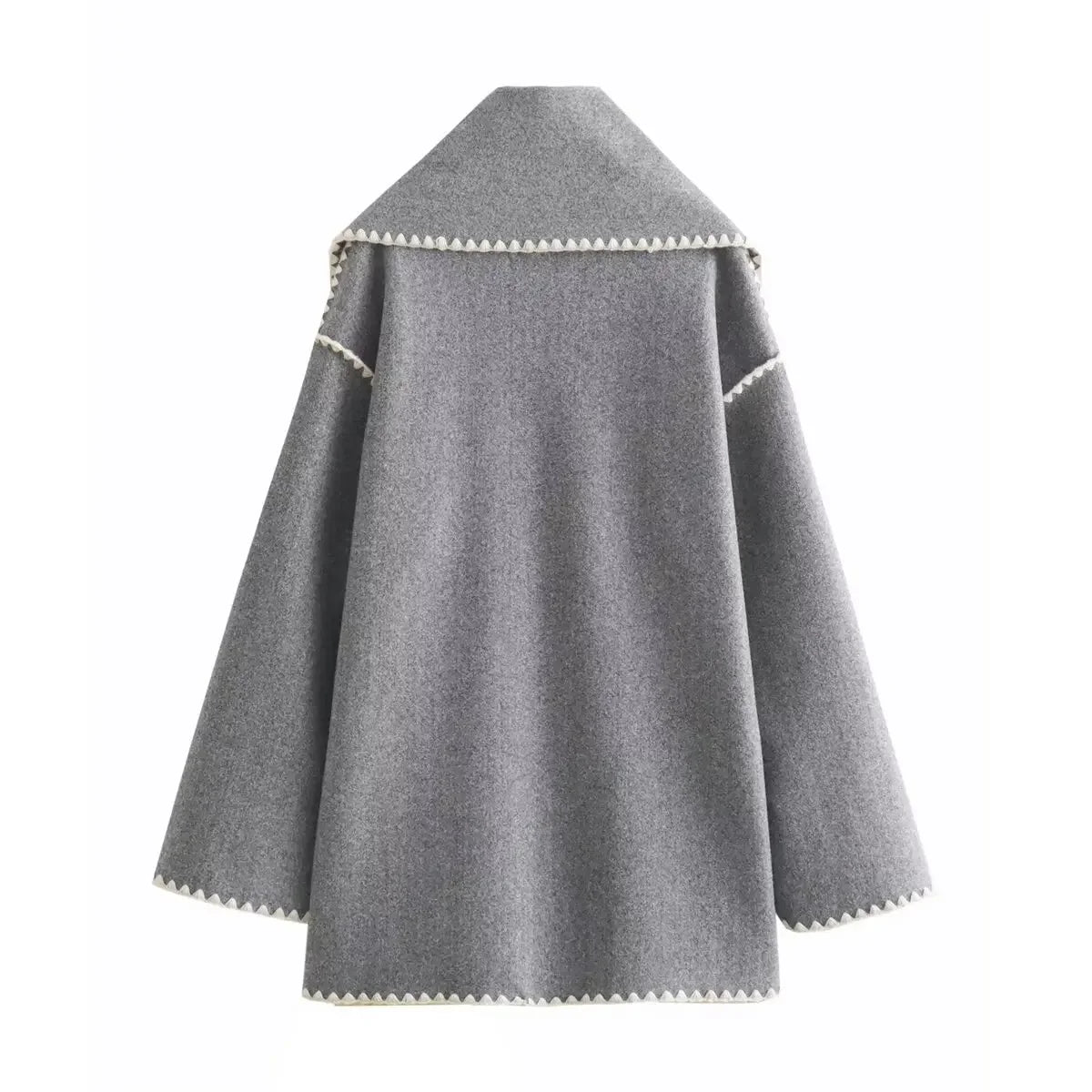 Cozy Weave Scarf Splice Wool Coat