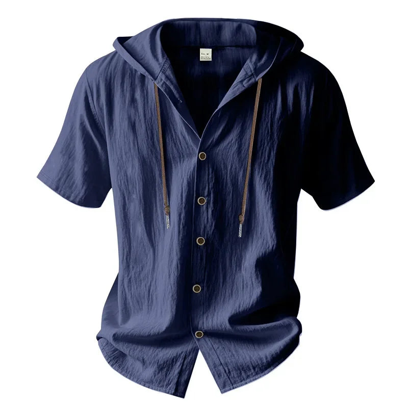 Lightweight Linen Hooded Summer Shirt