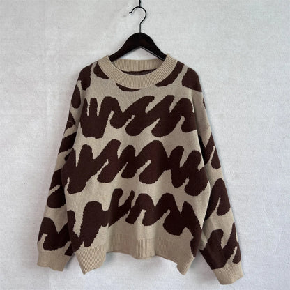 Stripe Craft Patchwork Knit Pullover