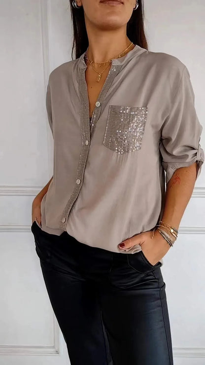 Sequin Beaded Vintage Shirt