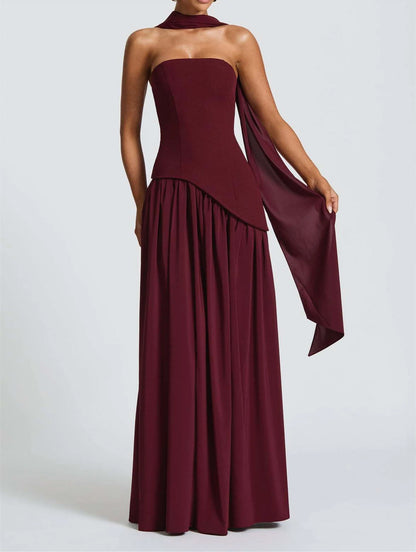 Midnight Charm Strapless Party Dress