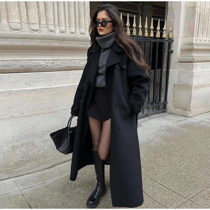 Fur Lapel Wool Overcoat