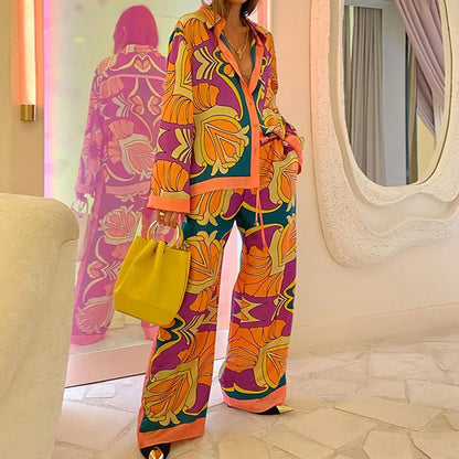 Graffiti Print Casual Two-Piece