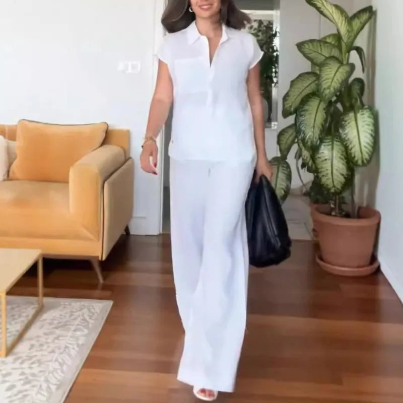 Chic Cotton Linen Two-Piece Set