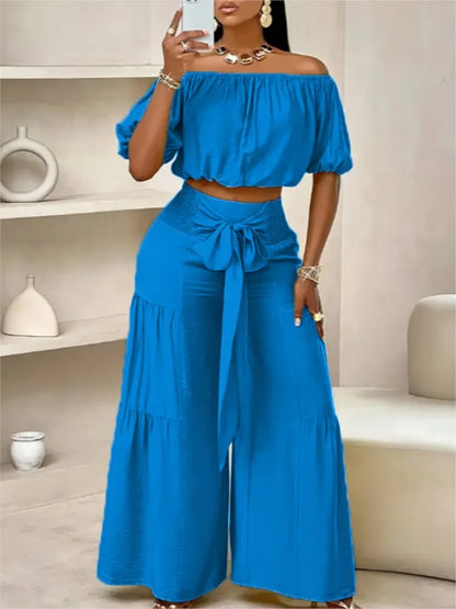 Luxe Curve One-Shoulder Pants Set