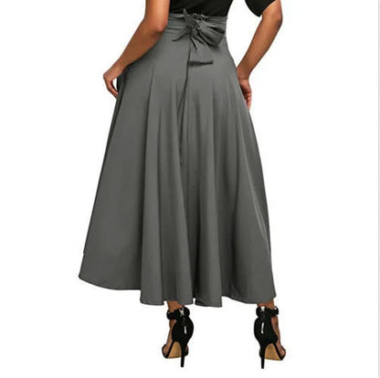 Satin Whirl High Waist Maxi Skirt
