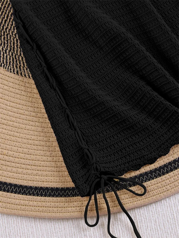 Knit Halter Cross-Strap Mini Dress
