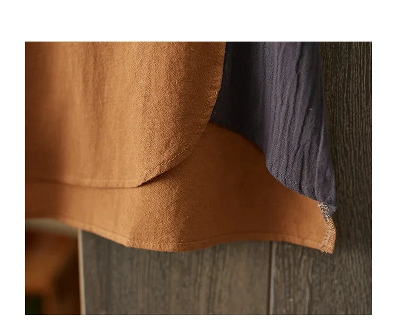 Asymmetric Cotton Linen Top