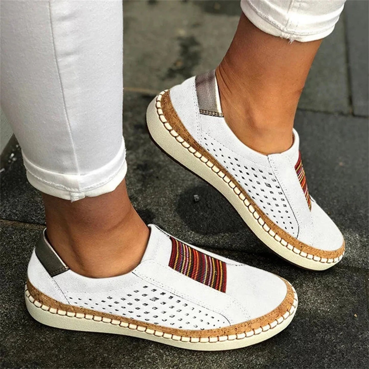 Breathable Mesh Hollow Flat Shoes