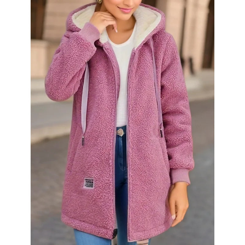 Mid-Length Zipper Jacket with Embroidered Lettering